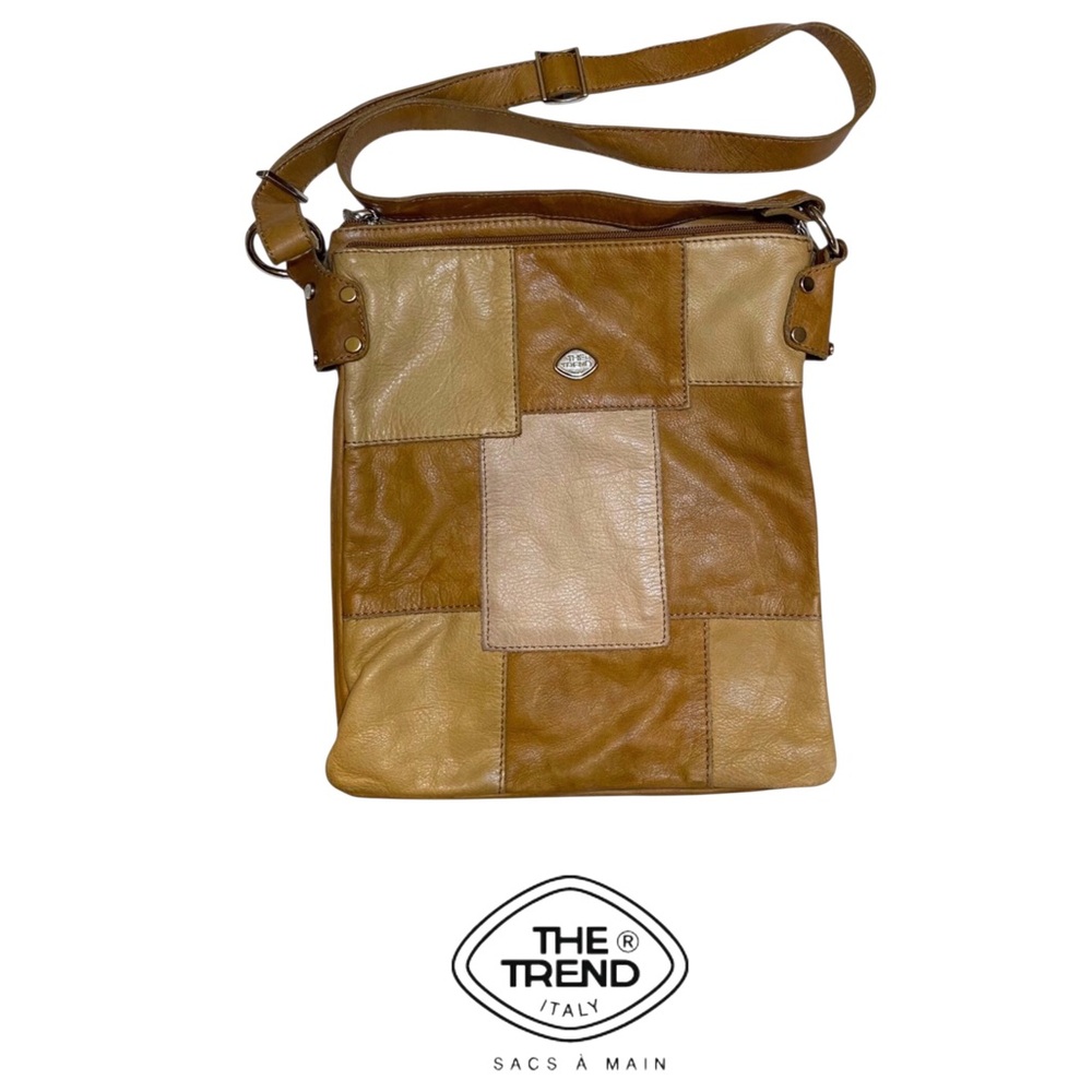 Vintage The Trend Earth Tones Patchwork Crossbody Bag